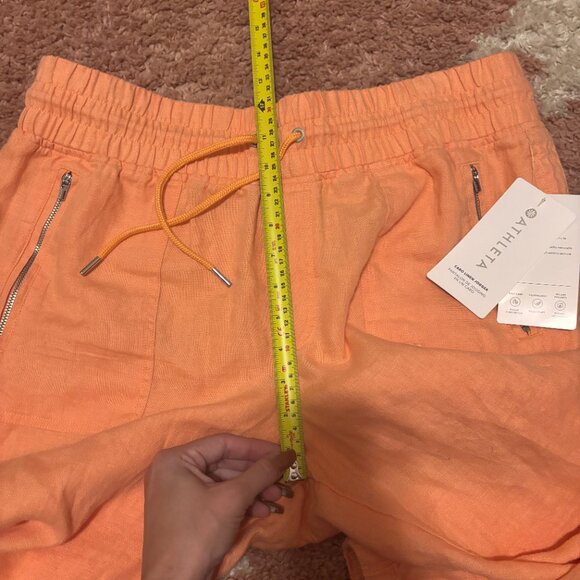 NWT ATHLETA Cabo Linen Jogger Pants Women's Size 14 Peach 530642 Soft Cozy Warm - Picture 9 of 9